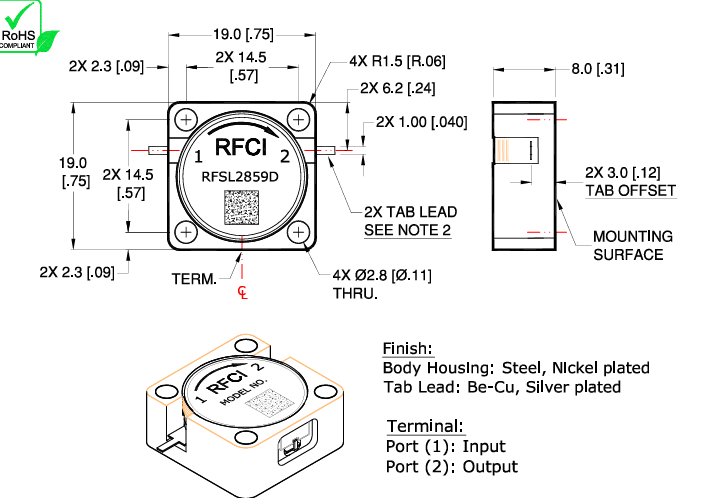 RFCI RFSL2859Dʽװθ3.3-3.8GHz
